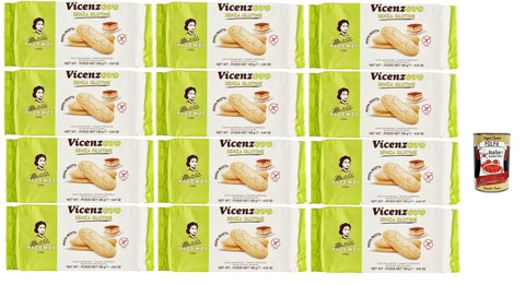 Matilde Vicenzi Savoiardi Vicenzovo, Laktose und glutenfrei, traditionelle, einfache und leichte Kekse, hergestellt mit 26% frischen Eiern, Zucker und Mehl, 12x 125gr Original italienisch inkl. Italian Gourmet Polpa 400g