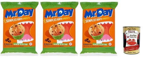 MR. DAY Mr.Day Glutenfreie Muffins mit dunklen Schokoladennuggets, laktosefreier und palmölfreier Snack 1 Stk Original italienisch Gebäck
