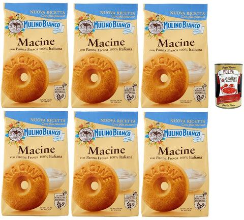 Mulino Bianco Biscotti Frollini Macine con Panna Fresca, Kekse mit frischen 100% italienischen Milch 6x350g Original italienisch