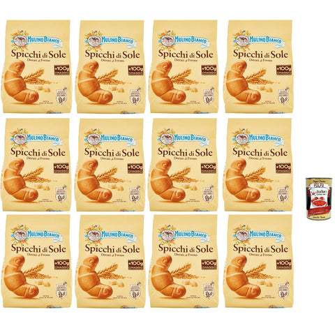 Mulino Bianco Spicchi di Sole Biscotti Dorati al Forno, Goldene gebackene Kekse, biscuits cookies 12x 900g inkl. Italian Gourmet polpa 400g Original italienisch