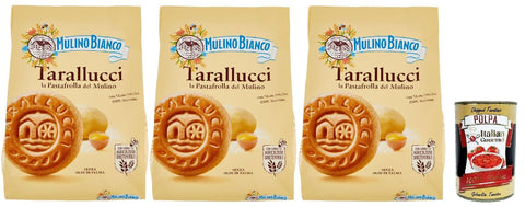 Mulino Bianco Tarallucci Biscotti con Uova Fresche 100% italiane, Kekse mit 100 % frischen italienischen Eiern, biscuits, cookies, 3x 800 g Original italienisch inkl. Italian Gourmet Polpa 400g