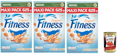 Nestle Nestlé Fitness Original italienisch Integrali, Cerealien Vollkorn Weizen und Haferflocken 3x 625g italienisch inkl. Italian Gourmet Polpa 400g