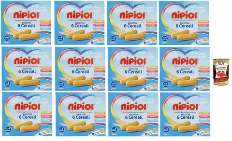 Italian Gourmet E.R. Snack Kuchen & Backwaren Nipiol Biscottini 6 Cereali, 12x 360 g + Italian Gourmet polpa 400g 8032804040014
