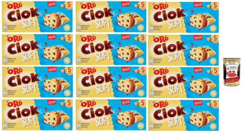 Italian Gourmet E.R. Snack Kuchen & Backwaren Oro Ciok Soft, Weicher Snack mit knusprigen Schokoladenstückchen, einfacher und köstlicher Kuchen, natürliche Ballaststoffquelle, 12x 150 + italian Gourmet polpa 400g 8032804040014