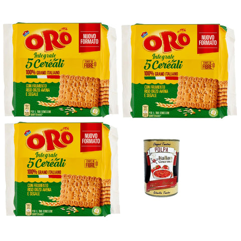 Saiwa Oro 5 Cereali, Vollkreidekekse mit Weizen 3x420g Original italienisch Reis