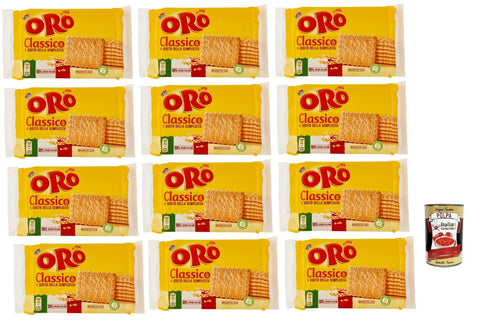 Italian Gourmet E.R. Snack Kuchen & Backwaren Oro Saiwa Biscotti Classici, Italienische klassische Kekse zum Frühstück, 100% italienischer Weizen, 12x 250 g + italian Gourmet polpa 400g 8032804040014