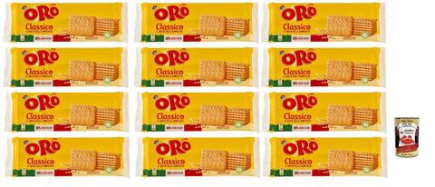 Italian Gourmet E.R. Snack Kuchen & Backwaren Oro Saiwa Biscotti Classici, Italienische klassische Kekse zum Frühstück, 100% italienischer Weizen, 12x 500 g + italian Gourmet polpa 400g 8032804040014