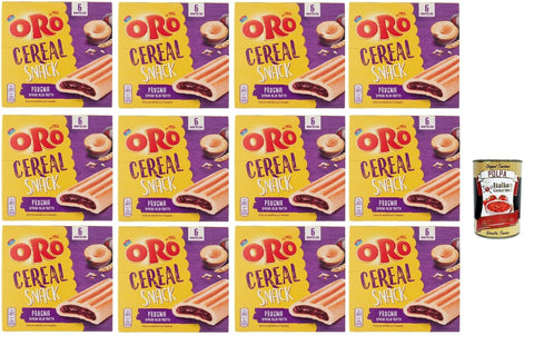 Italian Gourmet E.R. Snack Kuchen & Backwaren Oro Saiwa, Cereal Snack Prugna, Weiche Müsli -Kekse mit Pflaumenfüllung, Faserquelle und Magnesium, 12x 162G + Italian Gourmet polpa 400g 8032804040014