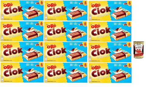 Italian Gourmet E.R. Snack Kuchen & Backwaren Oro Saiwa Ciok con Cuor di Latte, Keks riegel mit Schokoladentafel und weicher Milchfüllung 12x 120 g + Italian Gourmet polpa 400g 8032804040014
