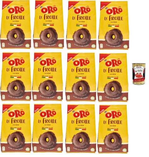 Italian Gourmet E.R. Snack Kuchen & Backwaren Oro Saiwa, Le Frolle Cacao, Italienische Mürbeteigkekse mit Kakao, biscuits 100 % Italienischer Weizen, 12x 300g + Italian Gourmet polpa 400g 8032804040014