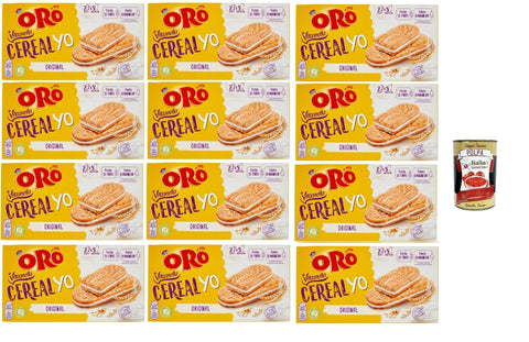 Italian Gourmet E.R. Snack Kuchen & Backwaren Oro Saiwa Vitasnella, Cereal Yo On Original, MKekse mit weicher weißer Joghurtfüllung, Faserquelle und Magnesium, 12x 253g + Italian Gourmet polpa 400g 8032804040014