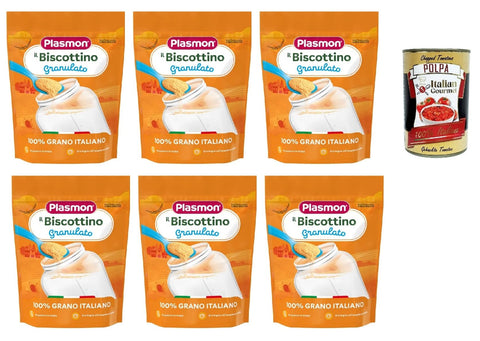 Italian Gourmet E.R. Snack Kuchen & Backwaren Plasmon Biscottino Granulato, dal 6° mese, 100% grano italiano 6x 350 g + Italian Gourmet polpa 400g 8032804040014