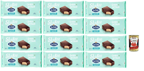 Italian Gourmet E.R. Snack Kuchen & Backwaren Si con Riso - Merendina Ricoperta con Cioccolato, Kuchen mit Schokolade bedeckt, Laktose -freie Süße Snacks, Palmöl ohne, 12x 264g + Italian Gourmet polpa 400g 8032804040014