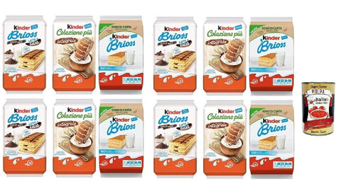 Italian Gourmet E.R. Snack Kuchen & Backwaren Testpaket Kinder Brioss mit Milch Integral-kakao brioche snack 12 x 270 gr + Italian Gourmet polpa 400g 8032804040014