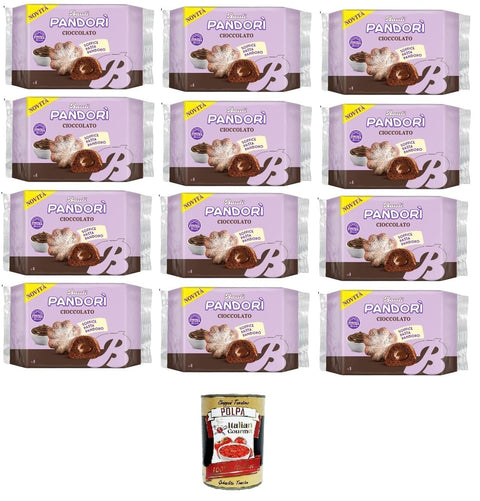 Italian Gourmet E.R. Snack Kuchen Bauli Pandori' Cioccolato,Pandorì-Schokolade weiche Pasta Pandoro, Spezialität des italienischen Gebäcks, traditionelle Pandoro-Art 12x 178gr + Italian Gourmet polpa 400g 8032804040014