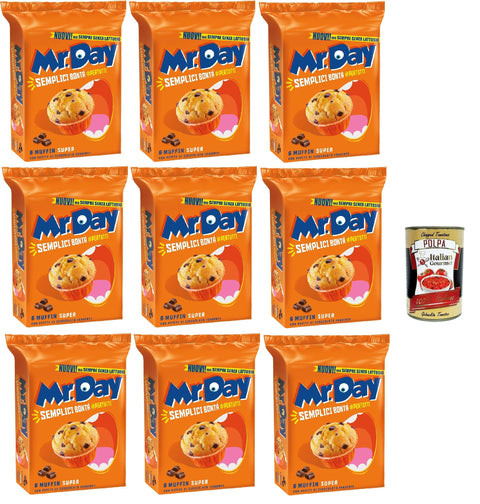 Italian Gourmet E.R. Snack Kuchen Mr.Day - Muffin mit dunklem Schokoladenpfeffer, laktosefreier und palmenfreier Vortrag Merendin, ideal zum Frühstück, Snacks oder Frühstück, 10x 300 g + Italian Gourmet polpa 400g 8032804040014