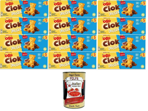 Italian Gourmet E.R. Snack Kuchen Oro Ciok Orso Ciok Weicher Snack mit Schokoladencremefüllung 12x150gr + Italian Gourmet polpa 400g 8032804040014