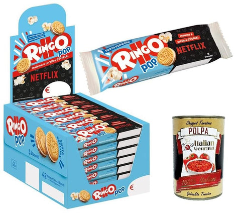 Italian Gourmet E.R. Snacks & Kekse Pavesi Ringo PopCorn Espositore da 42 Pezzi LIMITED EDITION Ringo Popcorn-Display mit 42 Stück + Italian Gourmet polpa 400g 8032804040014