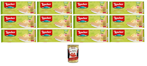 Loacker Zitronenwaffel - Schoten für Eis und Sorbet mit Creme auf Basis ätherischer sizilianischer Zitronenöle und echtem Zitronensaft Snack, Snack und Dessert 12x150gr inkl. Italian Gourmet Polpa di Pomodoro Original italienisch