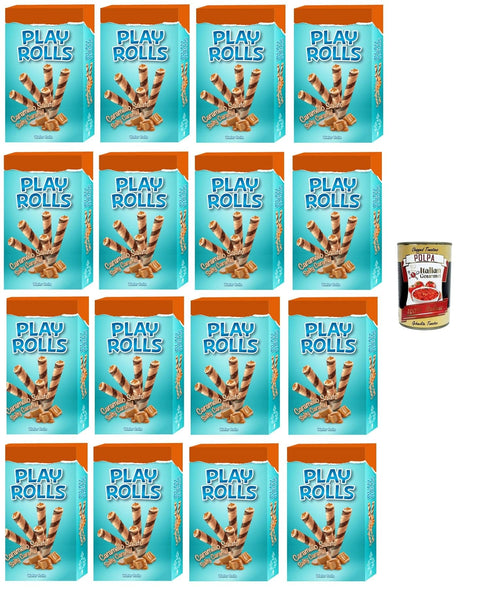 Italian Gourmet E.R. Snacks Playtime- PlayRolls Gesalzener Karamellgeschmack 16x150gr + Italian Gourmet polpa 400g 8032804040014
