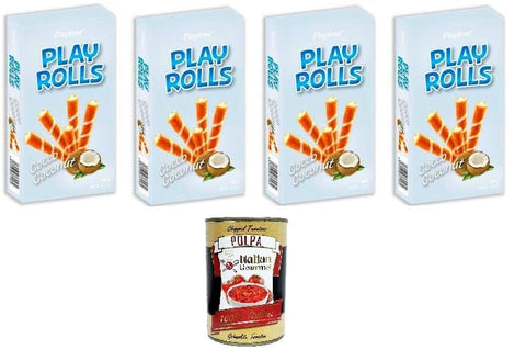Italian Gourmet E.R. Snacks Playtime- PlayRolls Kokosgeschmack 4x150gr + Italian Gourmet polpa 400g 8032804040014