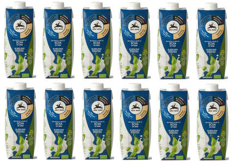 Italian Gourmet E.R. Soja 12x Alce Nero Bevanda Biologica Vegetale a Base di Soia Bio-Gemüse Getränk auf Sojabasis 500ml Erfrischendes Alkoholfreies Getränk 8009004908901