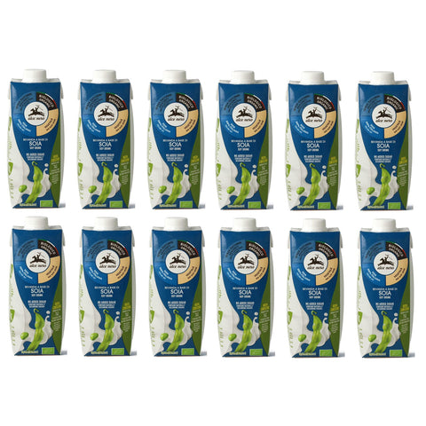 Alce Nero Bevanda Biologica Vegetale a Base di Soia Bio-Gemüse Getränk auf Sojabasis 500ml Erfrischendes Alkoholfreies Getränk 12x Original italienisch