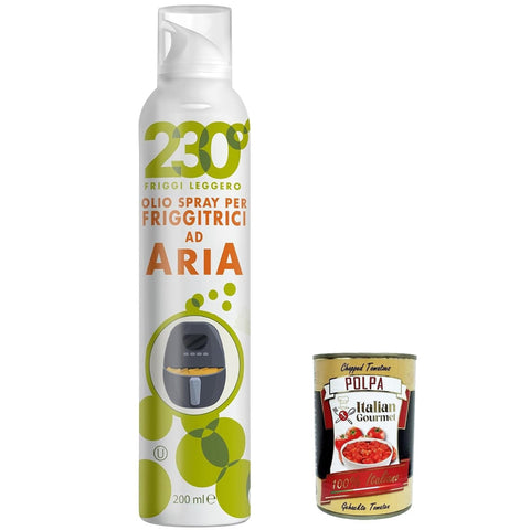 SPRAYLEGGERO olio per air fryer, Sprühen Sie Öl für Luftbraten, mit Sonnenblumenöl, Avocadoöl und Reisöl 200 ml, hoher Öl 3x Original italienisch inkl. Italian Gourmet Polpa 400g