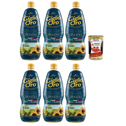 Carapelli Giglio Oro Olio di Semi di girasole, Sonnenblumenöl 6x1l Original italienisch