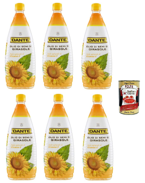 Dante olio di semi di girasole Sonnenblumenkernöl 6x1lt inkl. Italian Gourmet polpa 400g Original italienisch