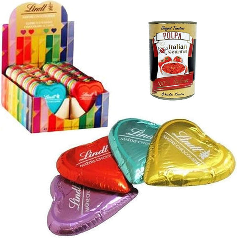 Italian Gourmet E.R. Sortimentpackungen Herzen aus sehr feiner Milchschokolade Mehrfarbig Box 40x24g+ Italian Gourmet polpa 400g 8032804040014