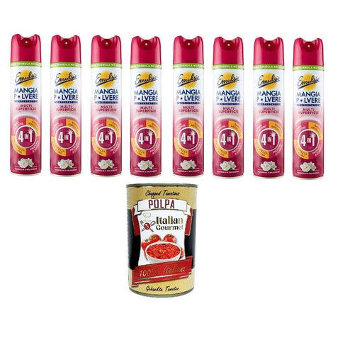 Emulsio Mangia Pulver, das Multi Surface Antistatikum 4 in 1, Magnolie und Jasmin 8x300ml Original italienisch Spezialputzmittel