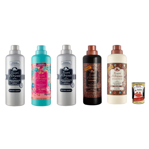 Tesori d'oriente Testpaket weichspüler softener Muschio Bianco Ayurveda Byzanthium Hammam 5x750ml Original italienisch Haushalt