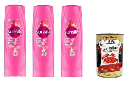 Sunsilk Balsamo Scintille Di Luce Balm Sparkles of Light 200ml 3x Original italienisch inkl. Italian Gourmet Polpa 400g