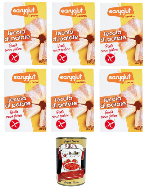 Italian Gourmet E.R. Stärke & Bindemittel Pedon Easyglut Fecola di Patate Pedon Easyglut Kartoffelstärke 6x250gr +Italian Gourmet Polpa di Pomodoro 400gr 8032804040014