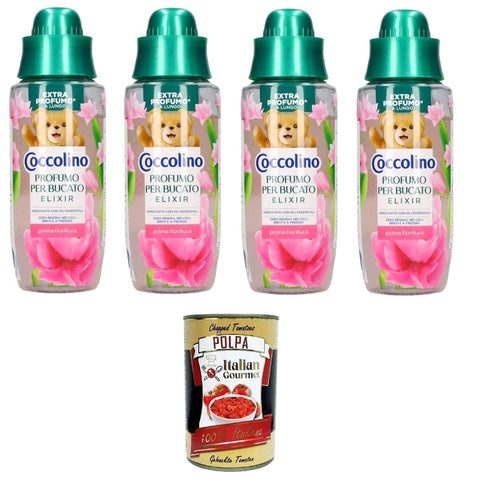 Italian Gourmet E.R. Stoff-Deodorant Coccolino Profumatore bucato prima fioritura Wäscheparfümeur vor der Blüte 4x342ml+ Italian Gourmet polpa 400g 8032804040014