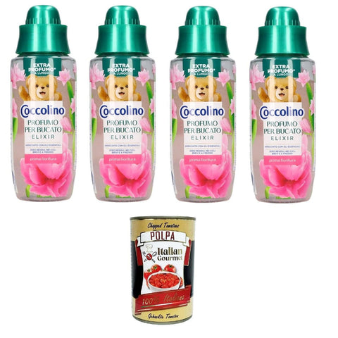 Coccolino Profumatore bucato prima fioritura Wäscheparfümeur vor der Blüte 4x342ml inkl. Italian Gourmet polpa 400g Original italienisch