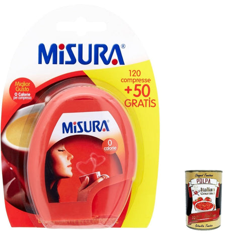 Misura Edulcorante Tafelsüße, Zuckerersatz 170 Tabletten 14 3x 45 G inkl. Italian Gourmet polpa 400g Original italienisch