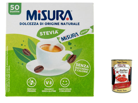Misura Stevia üßstoff natürlicher Herkunft, 50 Beutel 3x inkl. Italian Gourmet polpa 400g Original italienisch