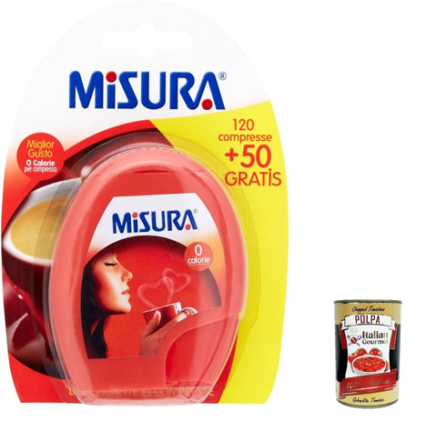 Misura Edulcorante Tafelsüße, Zuckerersatz 170 Tabletten 14,45 G 6x Original italienisch inkl. Italian Gourmet Polpa 400g