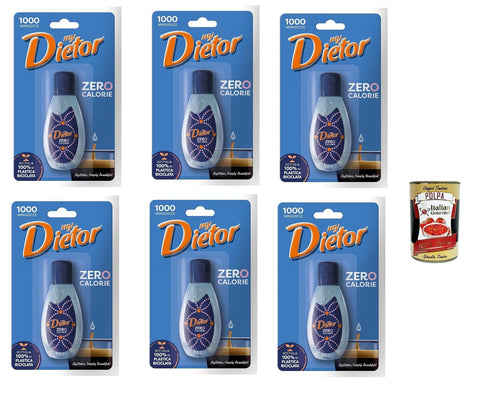 Italian Gourmet E.R. Süßstoffe Dietor - MyDietor Natürlicher flüssiger Süßstoff 0 kcal, Glutenfrei, gluten free, Ohne Aspartam 6x 50 ml + Italian Gourmet polpa 400g 8032804040014