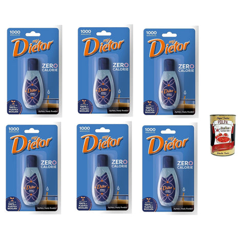 Dietor MyDietor Natürlicher flüssiger Süßstoff 0 kcal, Glutenfrei, gluten free, Ohne Aspartam 6x 50 ml inkl. Italian Gourmet polpa 400g Original italienisch