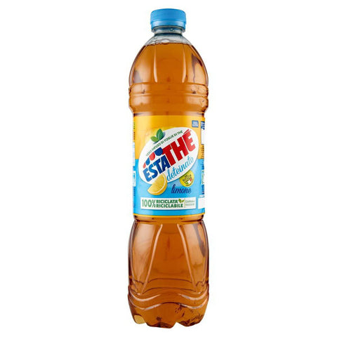 Ferrero Estathé Deteinato limone kalter Tee entkoffeinierter mit Zitrone - 1,5 L 6x Original italienisch inkl. Italian Gourmet Polpa 400g