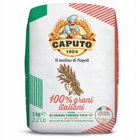 Italian Gourmet E.R. Teffmehl 10x Farina Molino Caputo 100% grani italiani, Mehltyp "0" Pizzamehl Pizza Mehl 1kg Mit 100% italienischen Körnern + Italian Gourmet polpa 400g 8014601150608