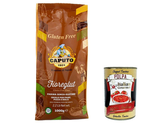 Italian Gourmet E.R. Teffmehl 12x Antico Molino Caputo Mehl Farina senza glutine Fioreglut Glutenfrei 1Kg + Italian Gourmet polpa 400g 8014601651969