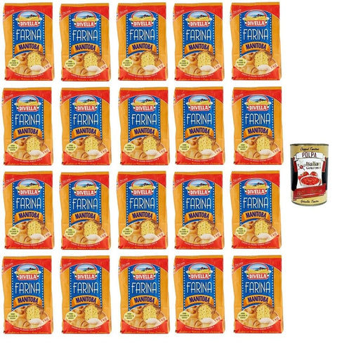 Italian Gourmet E.R. Teffmehl 20x Divella Farina Manitoba Manitoba-Mehl 1 kg + Italian Gourmet polpa 400g 8005121200515