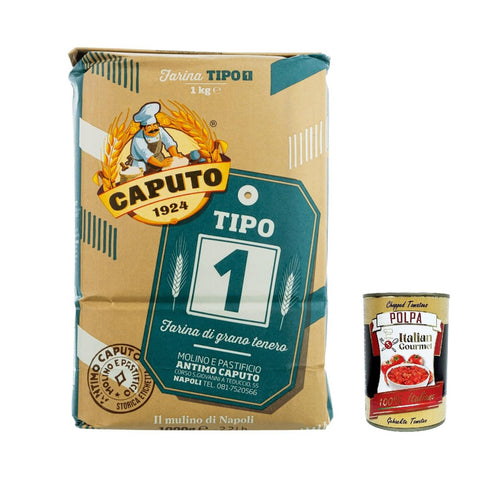Caputo Farina Molino tipo 1 Pizza Napoli Pizzamehl Pizza Mehl 1kg 8x Original italienisch inkl. Italian Gourmet Polpa 400g
