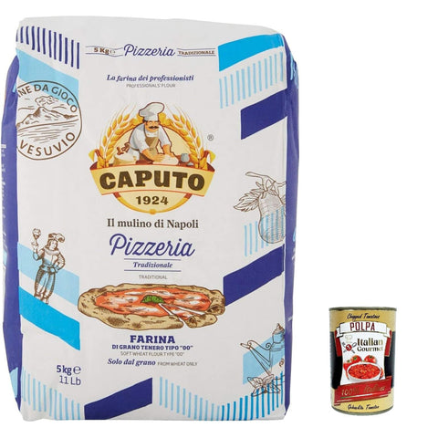 Caputo Farina Molino Pizzeria per Pizza Napoli Pizzamehl Pizza Mehl 5kg Original italienisch inkl. Italian Gourmet Polpa 400g