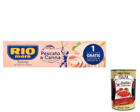 Rio Mare Tonno all'Olio di Oliva Pescato a Canna Mit der Rute gefangener Thunfisch in Olivenöl 12x80g Original italienisch Feinkost