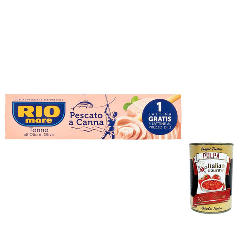 Rio Mare Tonno all'Olio di Oliva Pescato a Canna Mit der Rute gefangener Thunfisch in Olivenöl 4x 80 g Original italienisch